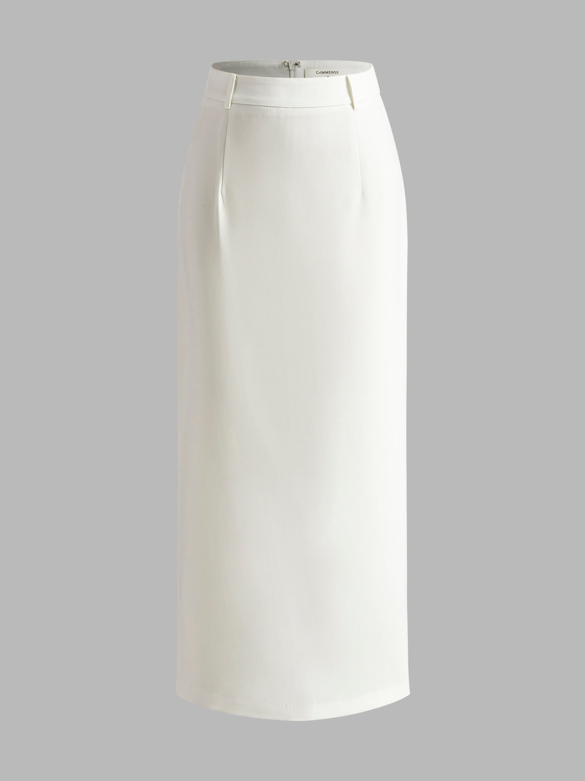 "Slim Fit Semi-Sheer Elegant Slit Back Maxi Skirt Without Belt for Evening Events"
