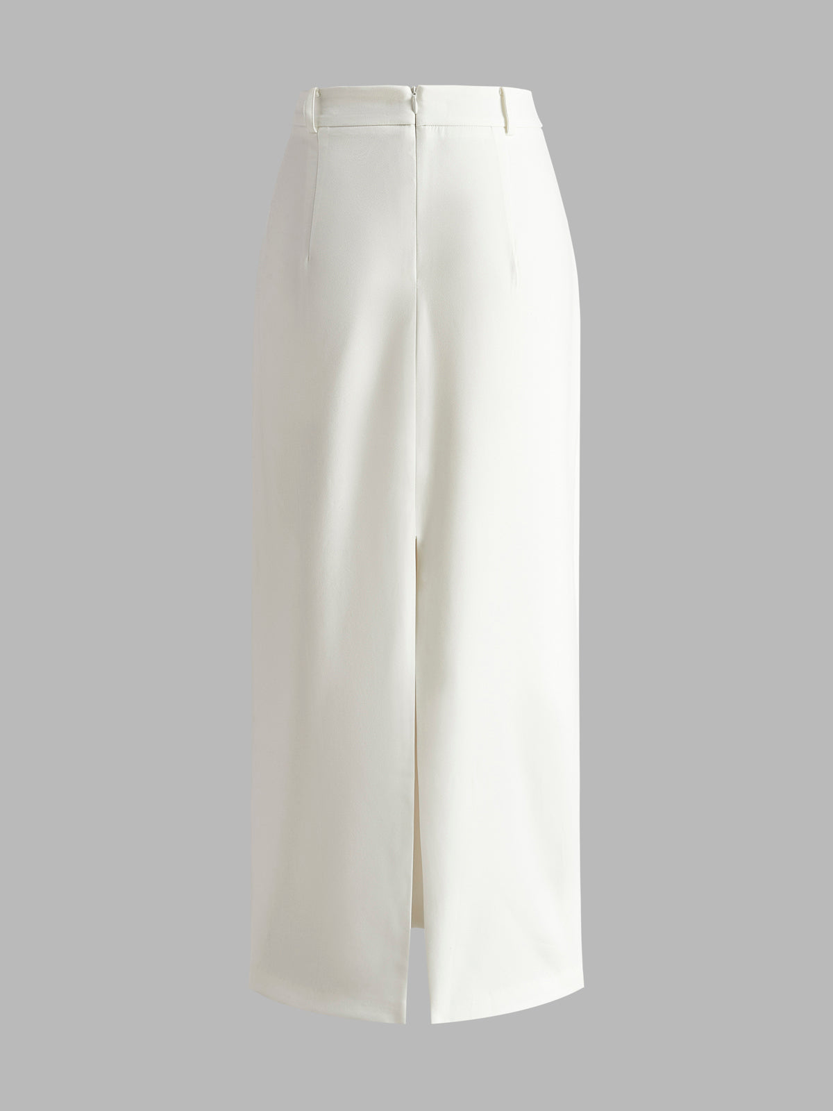 "Slim Fit Semi-Sheer Elegant Slit Back Maxi Skirt Without Belt for Evening Events"