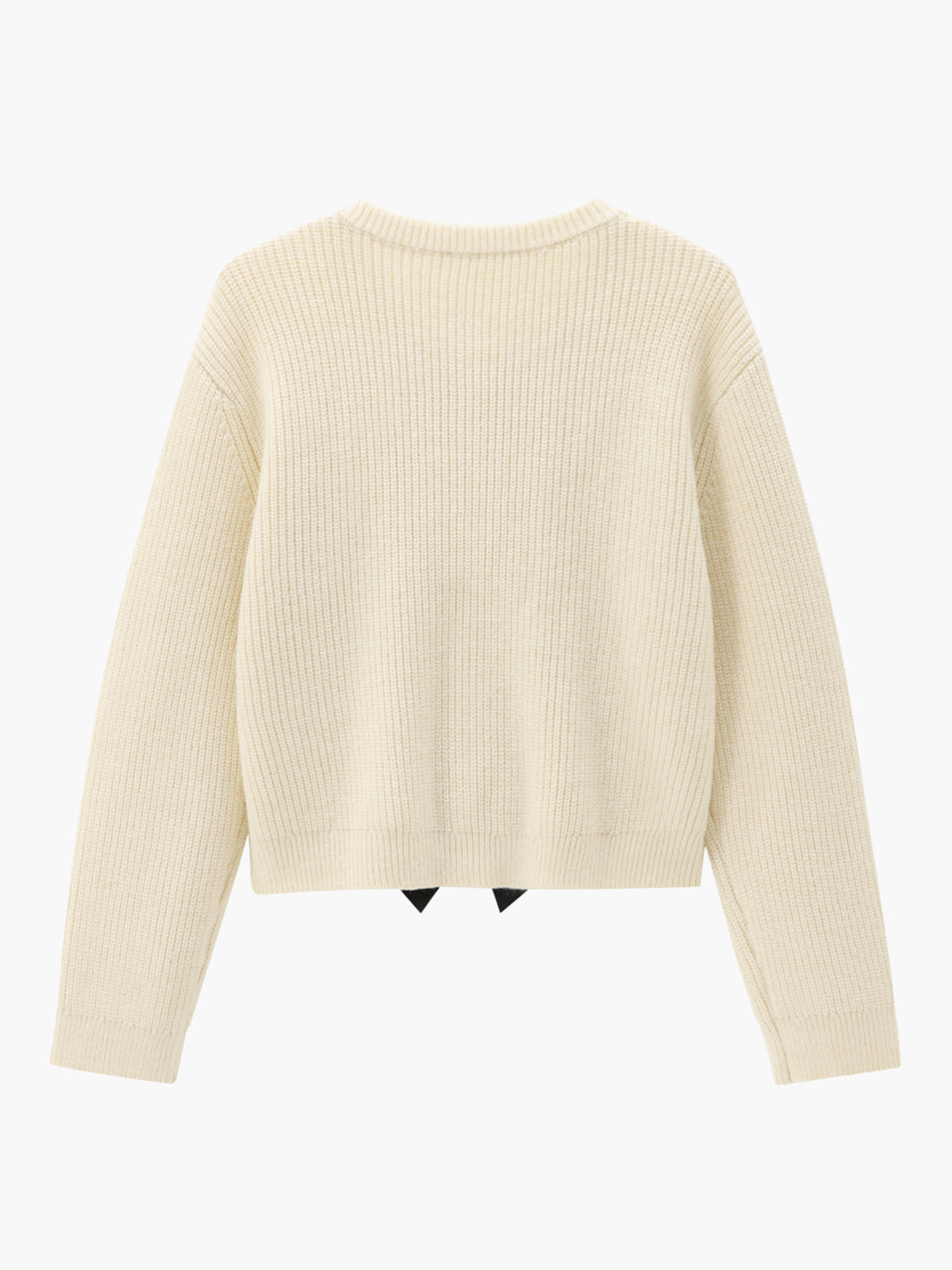 Bow Ribbed Warm Sweater for Women Casual Winter Wear