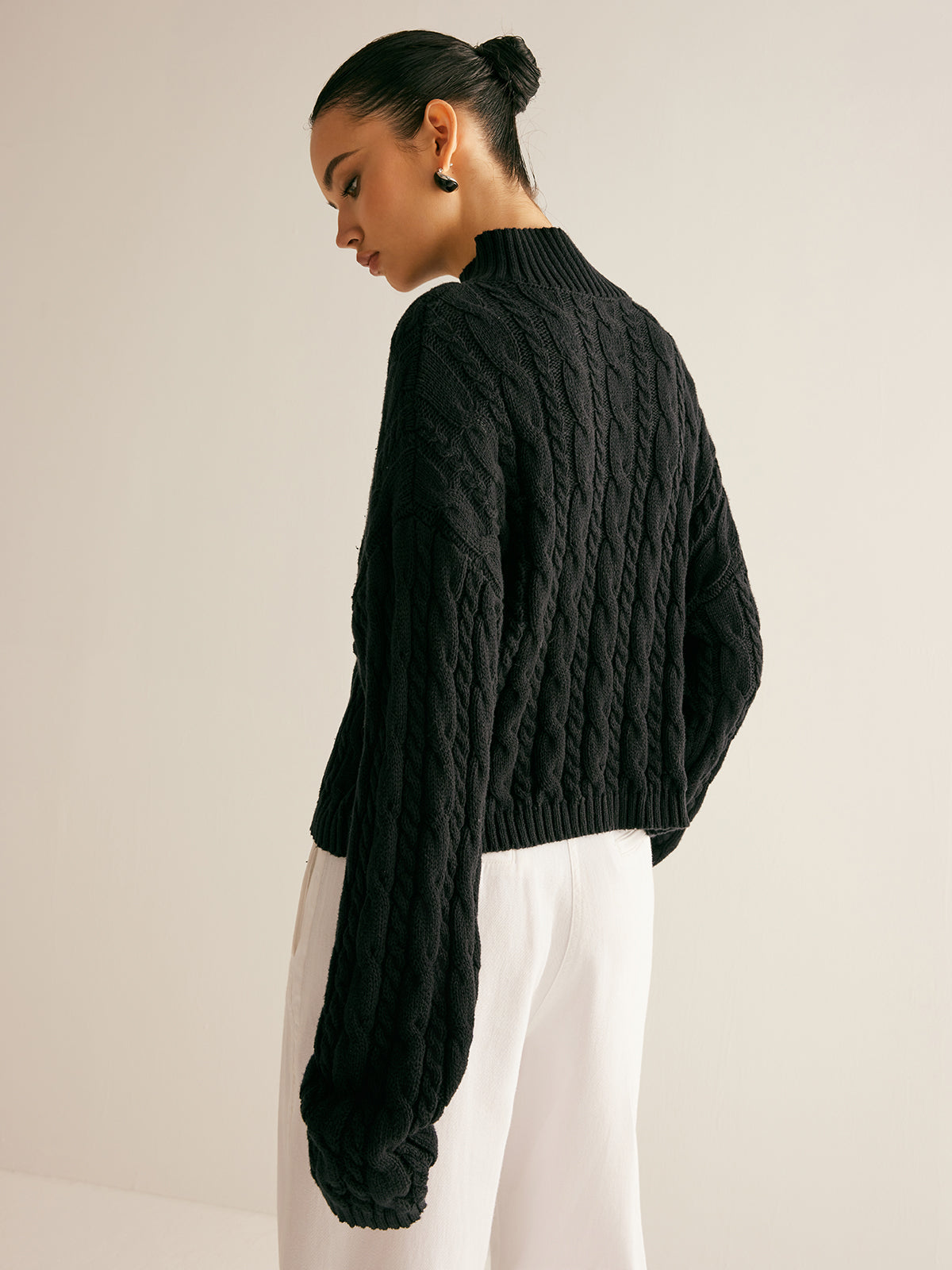 Cotton Keyhole Neckline Knit Top for Women, Comfort Fit