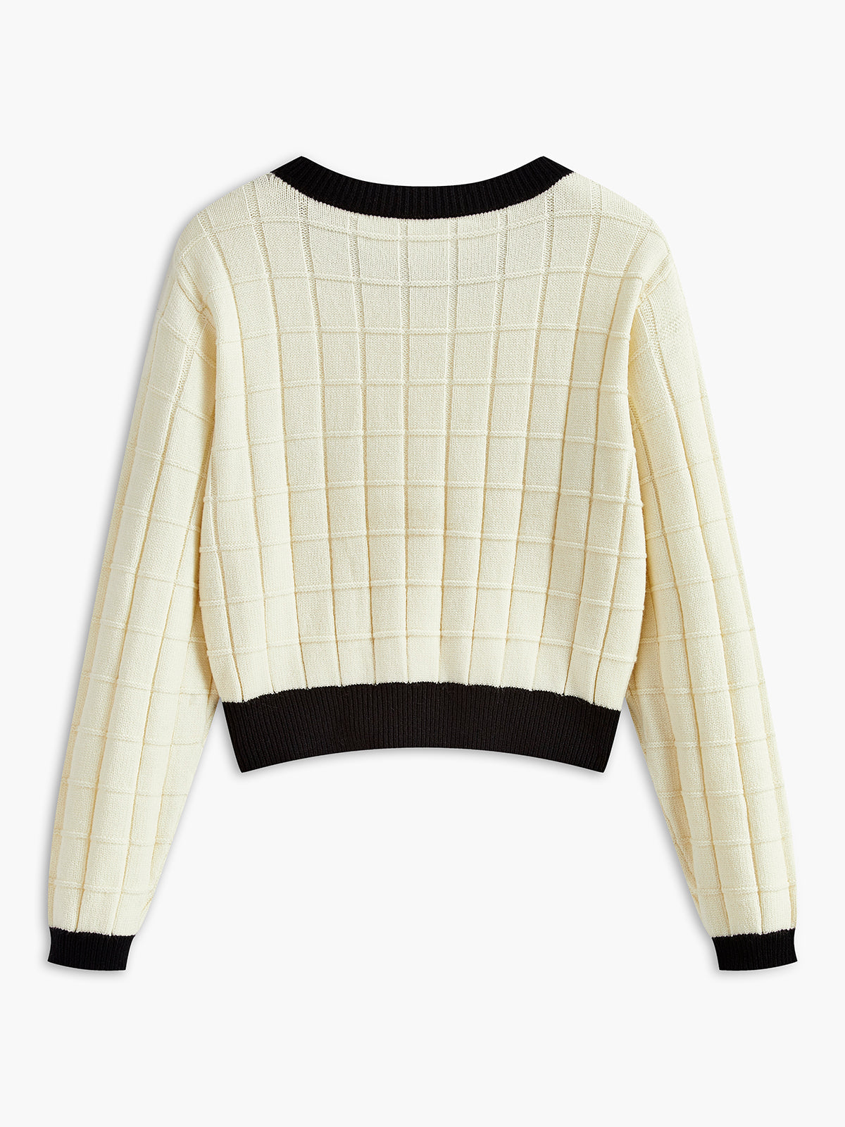 Contrast Trim Plaid Pullover Sweater for Women Cozy Winter Wear