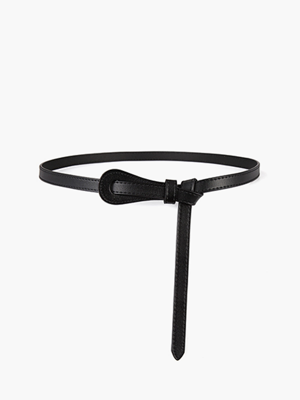 Leather Knotted Slim Belt Adjustable Waist Women's Accessory
