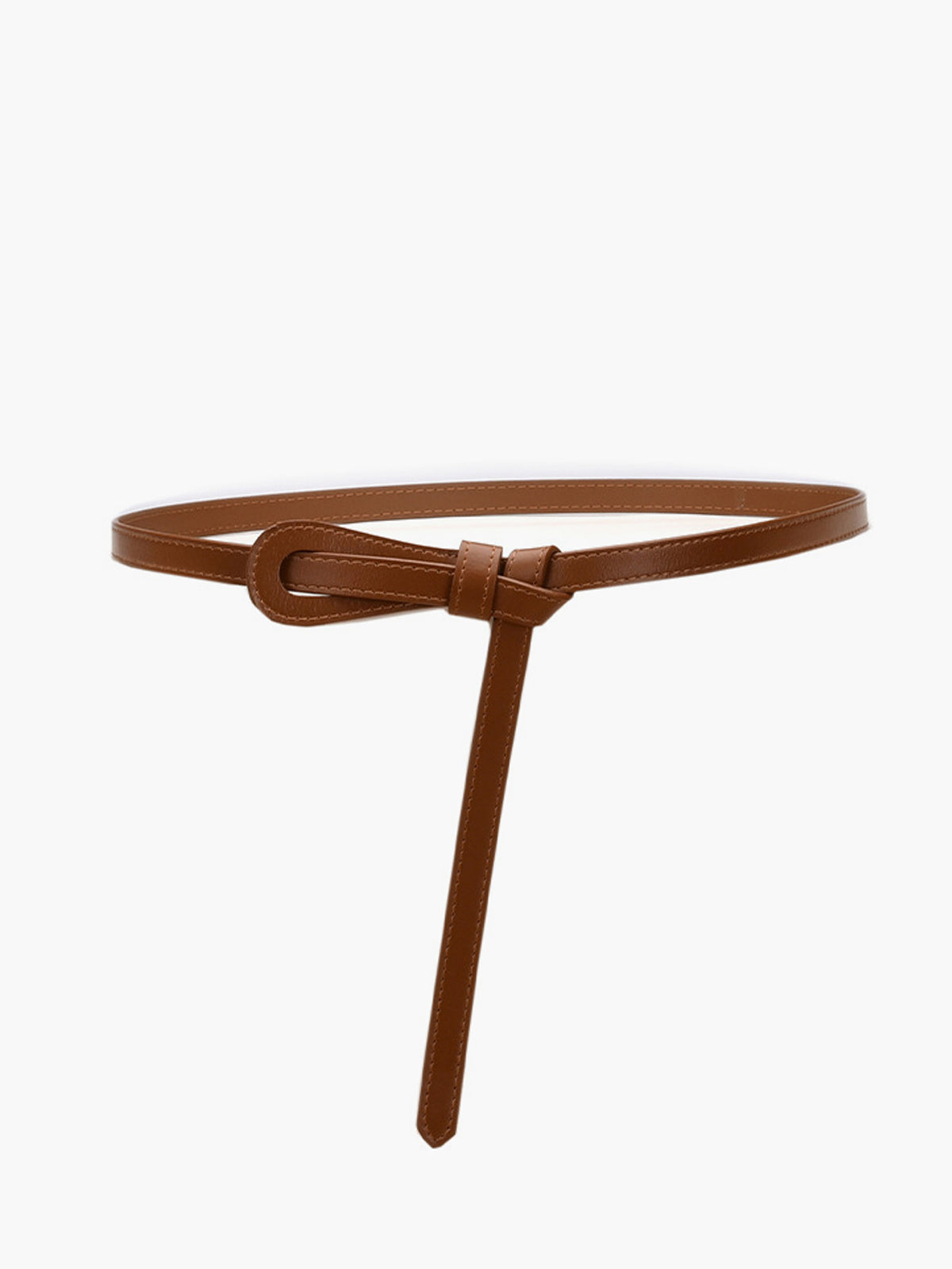 Leather Knotted Slim Belt Adjustable Waist Women's Accessory