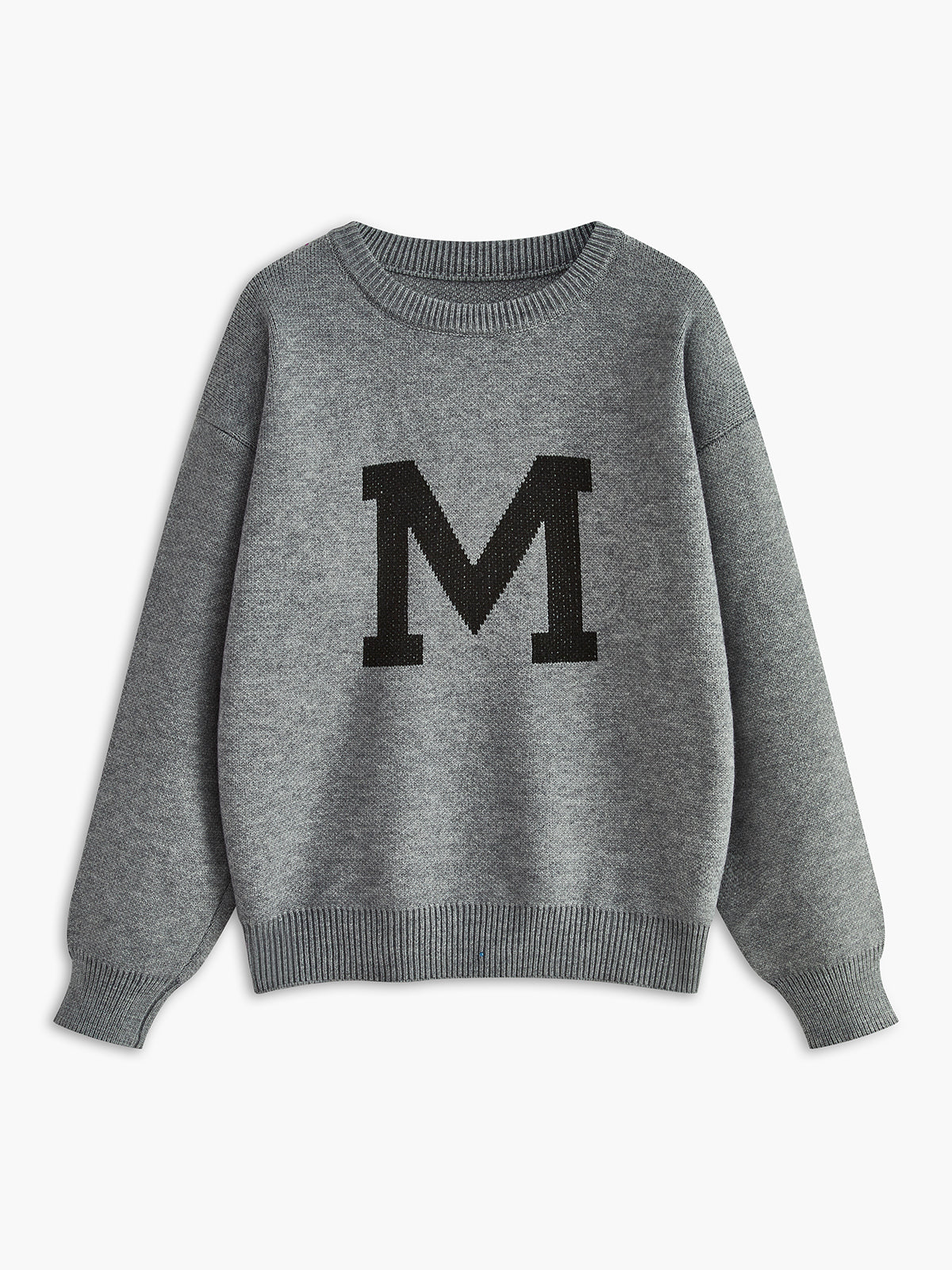 Letter Printed Loose Sweater with Graphic Oversized Pullover Style