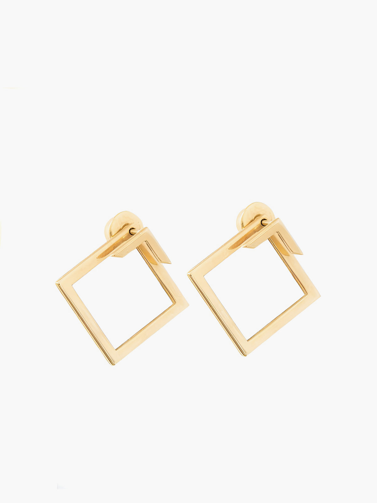 Square Geometric Stud Earrings Modern Minimalist Style