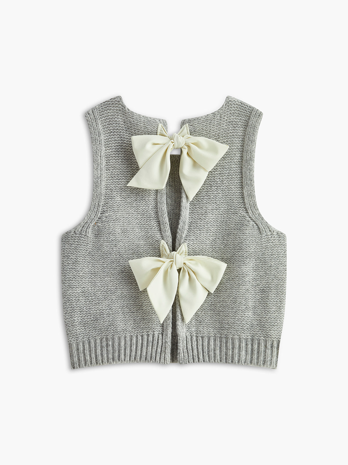 Bow Front Sweater Vest for Layering and Casual Wear