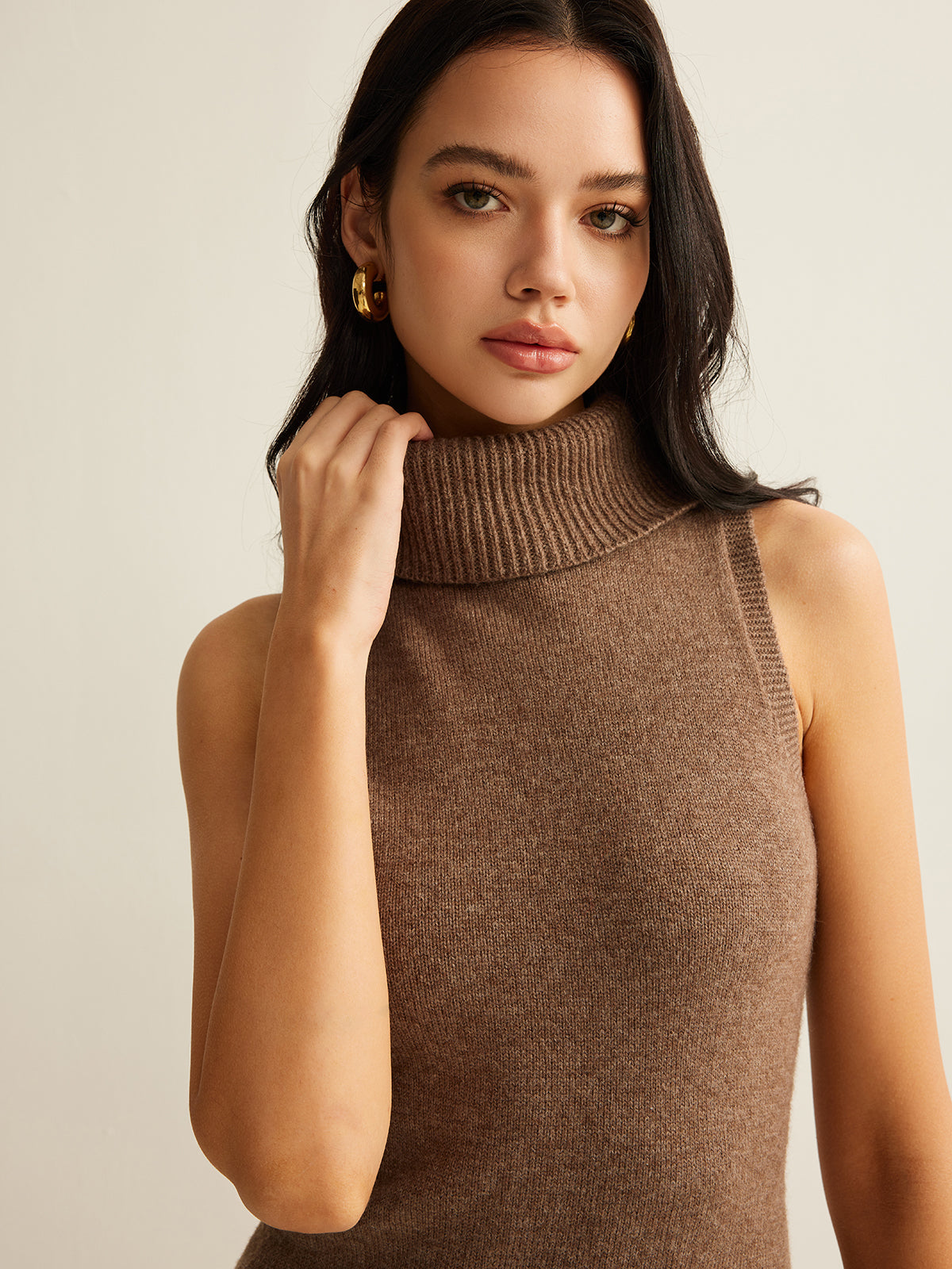 Wool-Blend Turtleneck Sweater Dress Comfortable Winter Fashion Without Belt