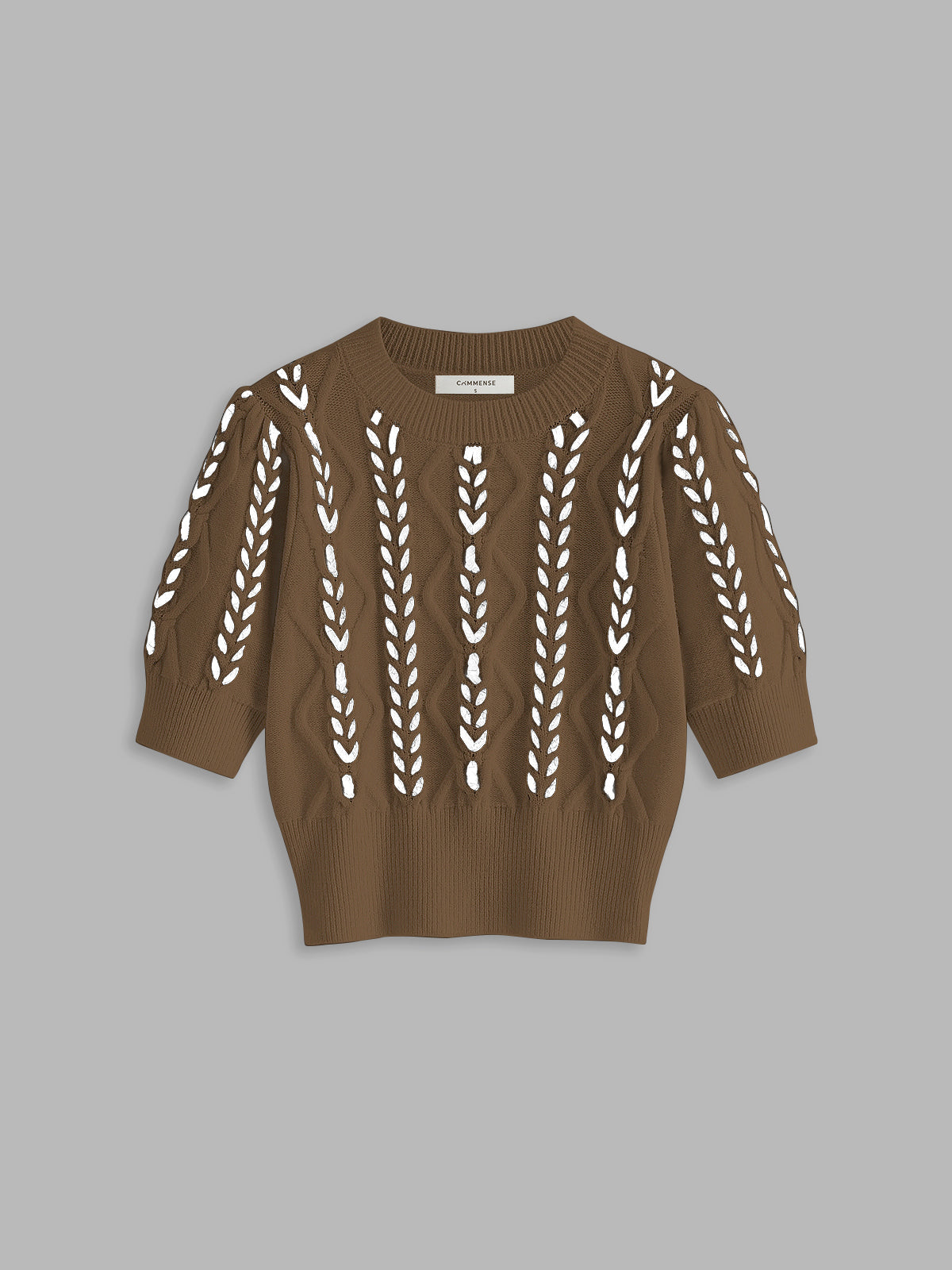 Contrast Binding Cable Knit Top Women's Sweater Winter Fashion