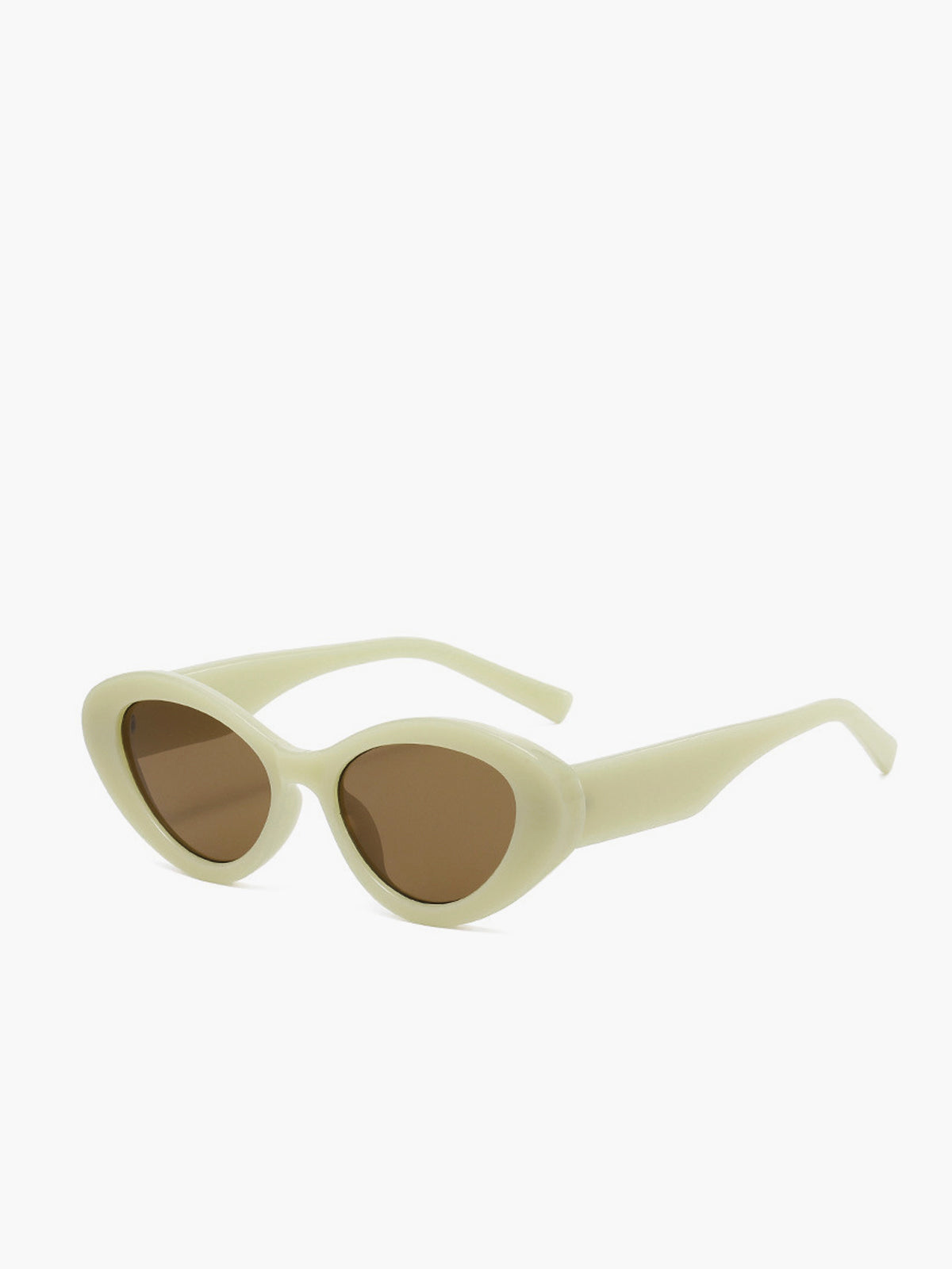 Cream Cat-Eye Sunglasses with UV Protection for Women