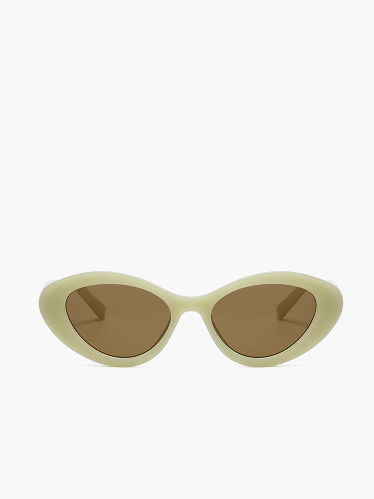 Cream Cat-Eye Sunglasses with UV Protection for Women