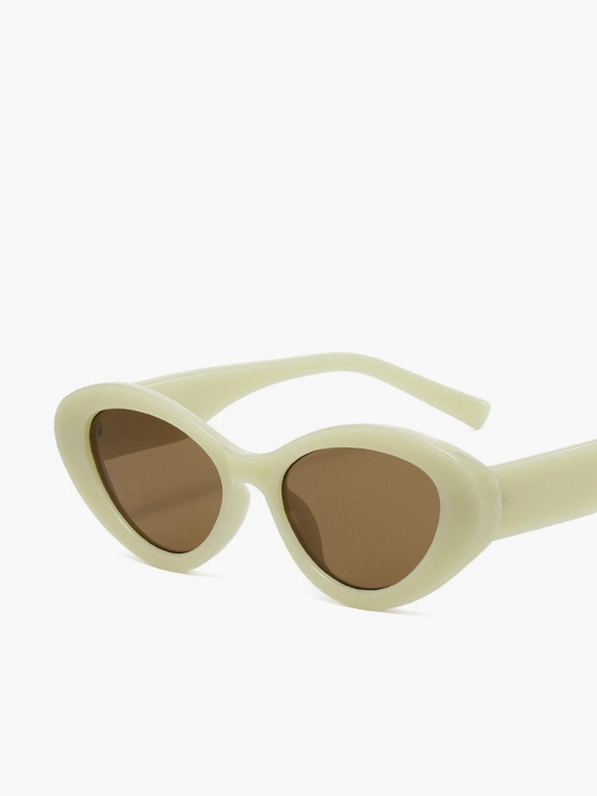 Cream Cat-Eye Sunglasses with UV Protection for Women