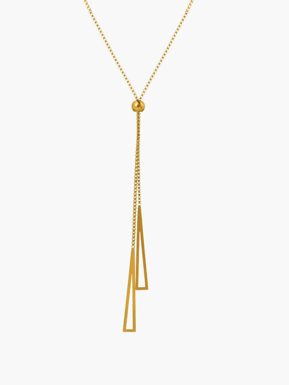 Golden Lariat Tassel Necklace with Elegant Beaded Chain