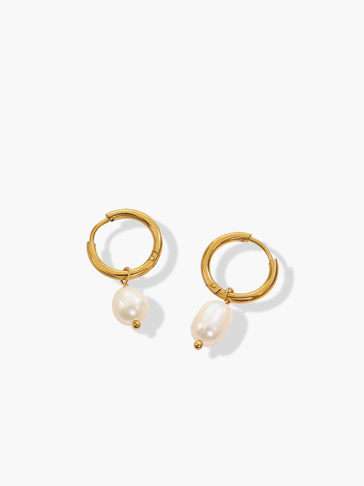 Hoop-Ring Pearl Drop Earrings Elegant Bridal Wedding Accessory
