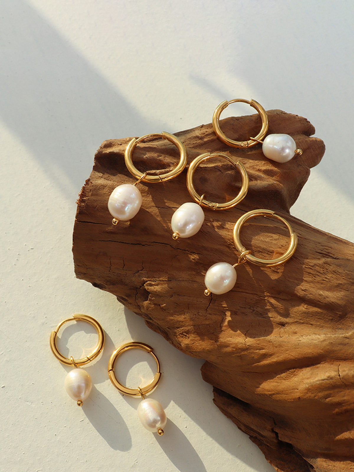 Hoop-Ring Pearl Drop Earrings Elegant Bridal Wedding Accessory