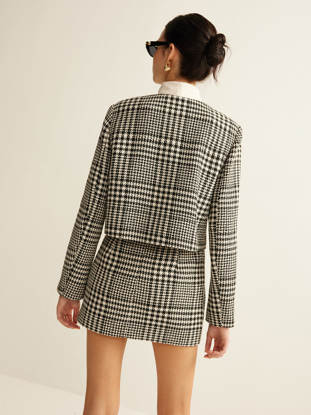 Wool-Blend Checked Mini Skirt Trendy Women's Fall Fashion