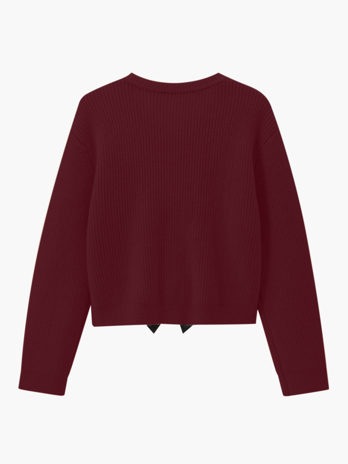 Bow Ribbed Warm Sweater for Women Casual Winter Wear