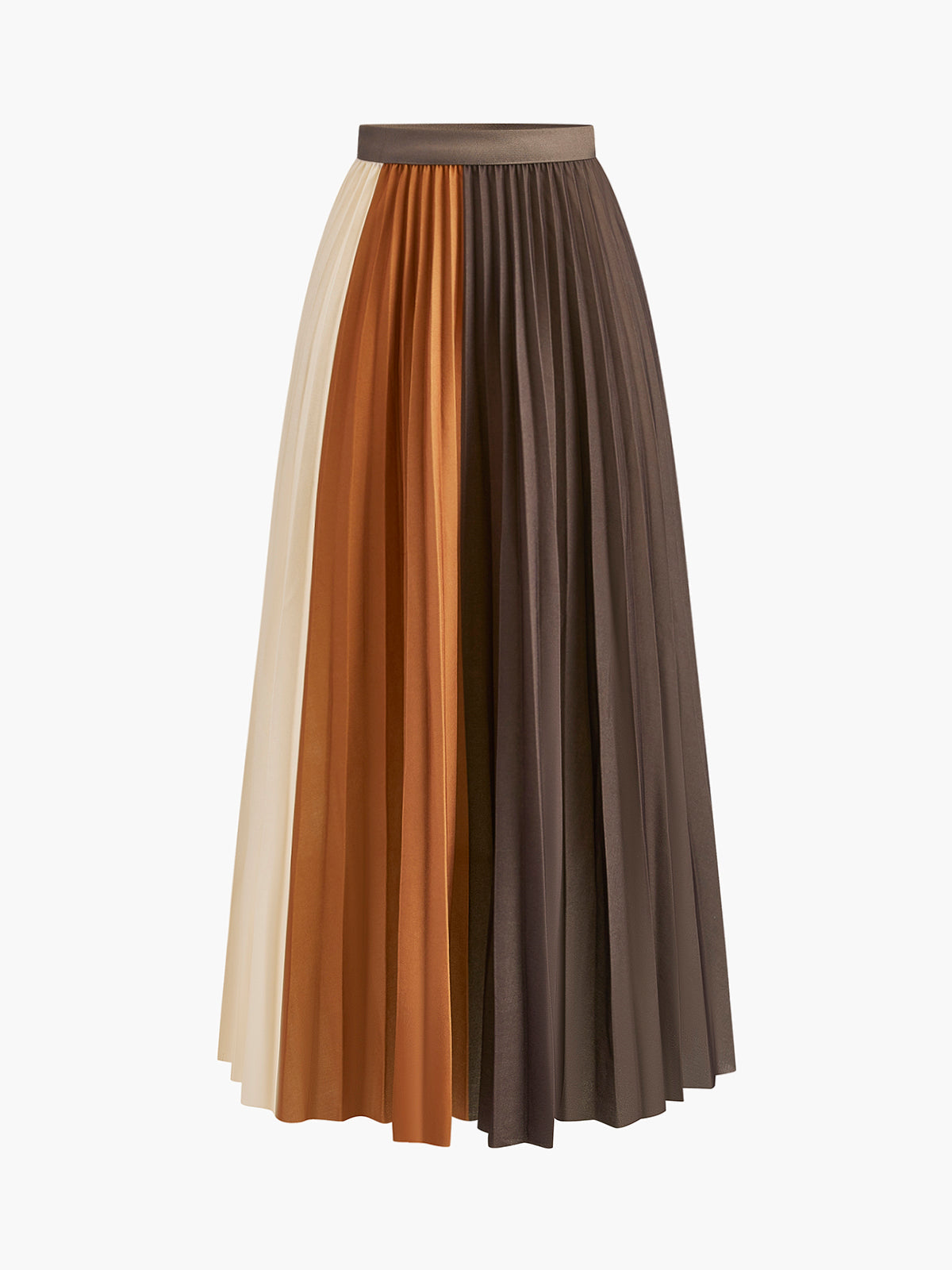 Color Block Pleated Skirt for Women Casual or Formal Wear