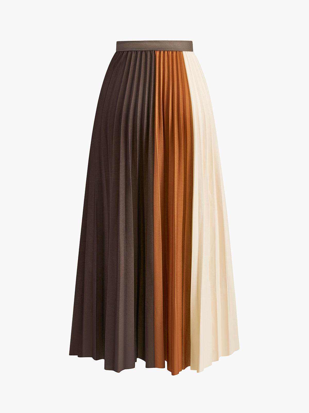 Color Block Pleated Skirt for Women Casual or Formal Wear