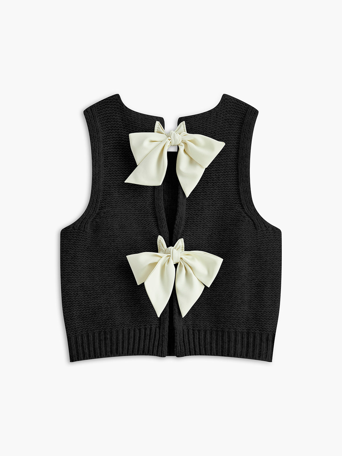 Bow Front Sweater Vest for Layering and Casual Wear
