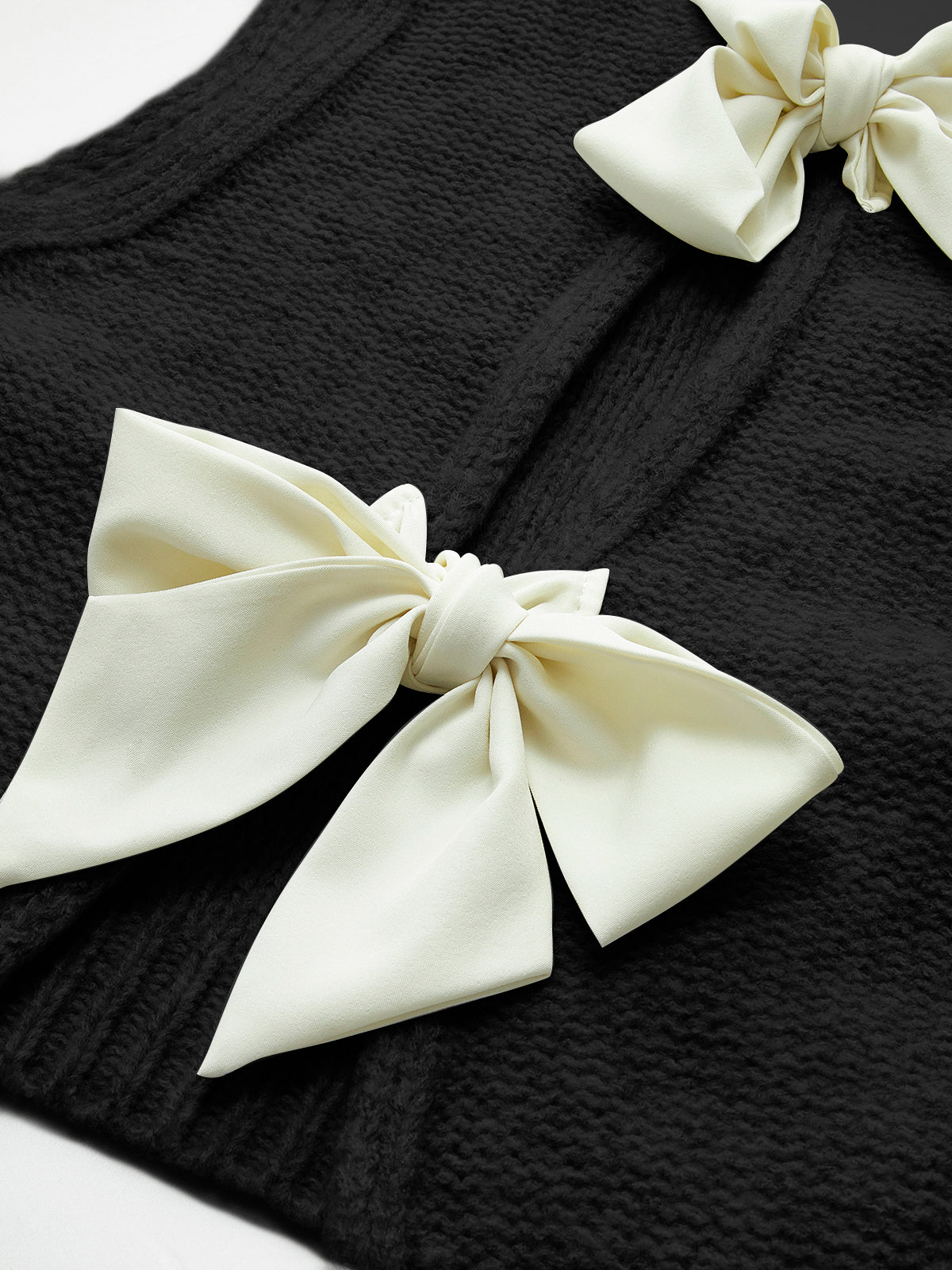 Bow Front Sweater Vest for Layering and Casual Wear