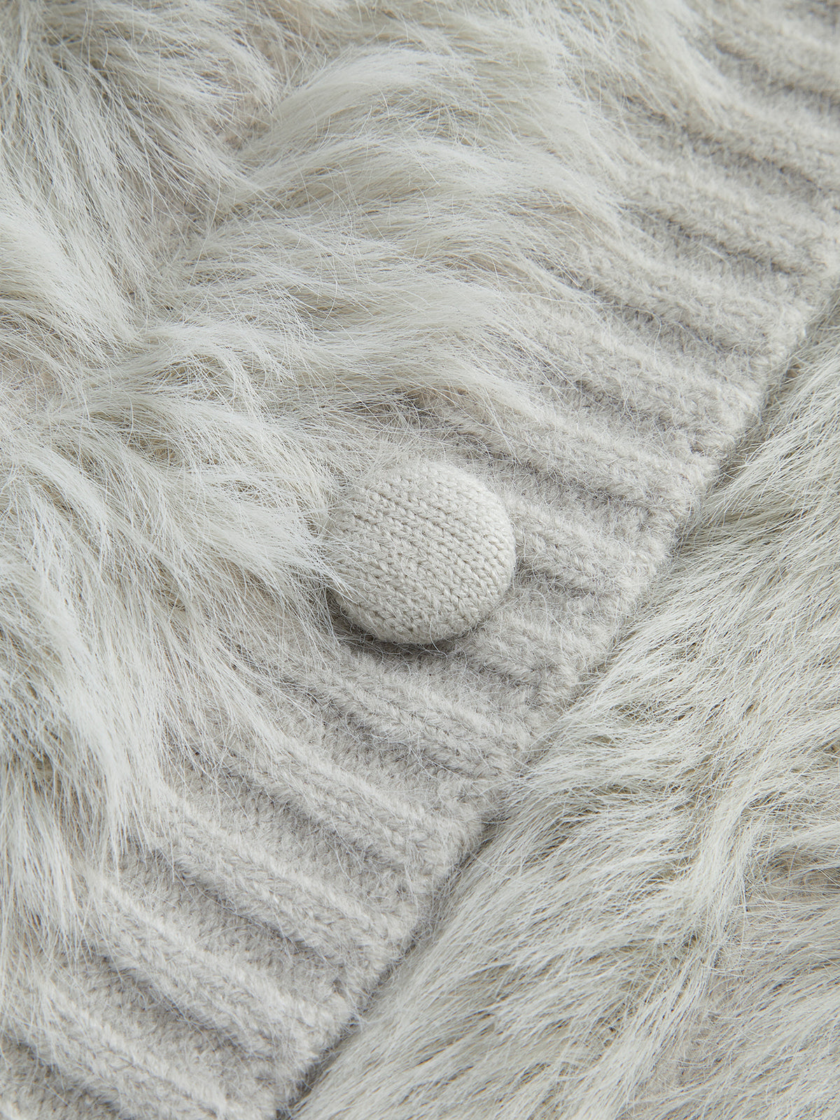PU-Collar High Stretch Fuzzy Cardigan Cozy Winter Fashion Essential