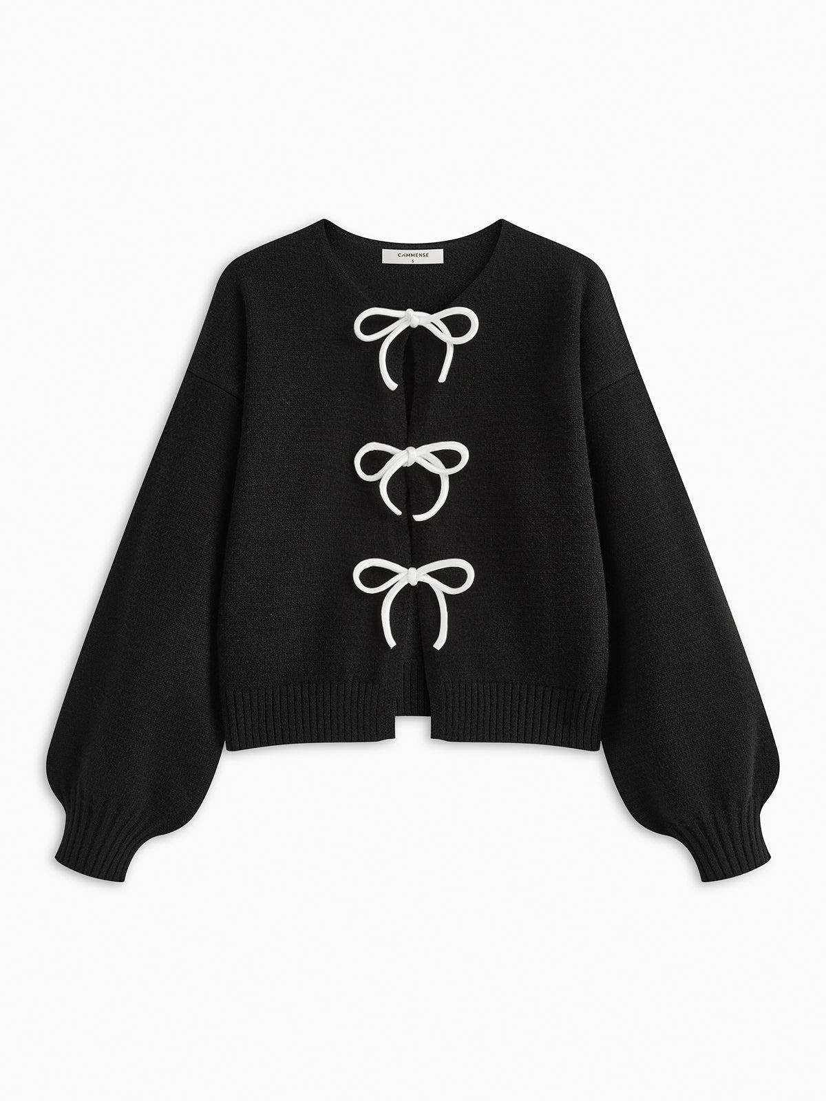 Bow Front Shift Sweater - Women's Casual Knit Top Pullover