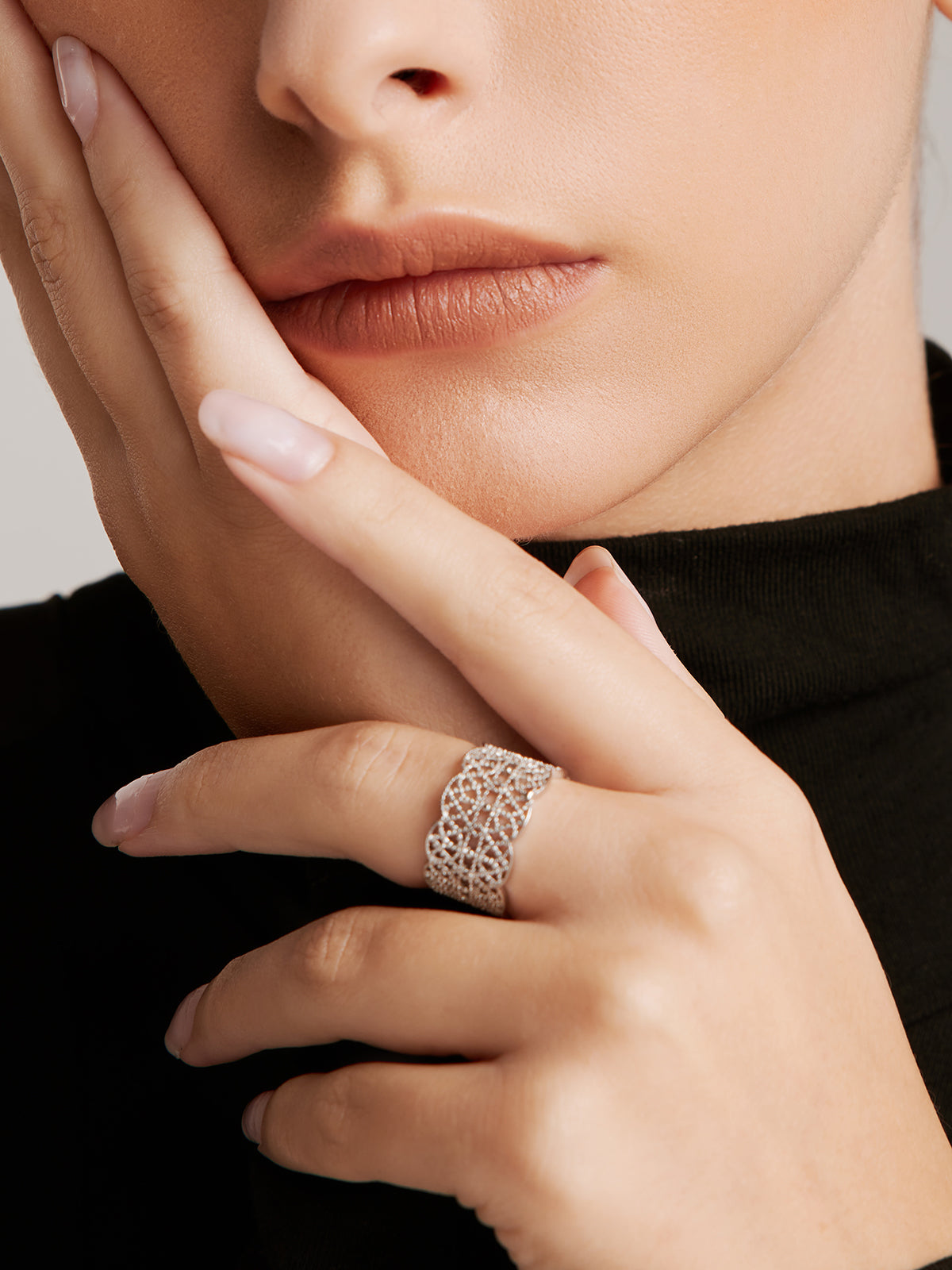 Tunnel Metal Lace Open Ring Adjustable Unique Design Jewelry