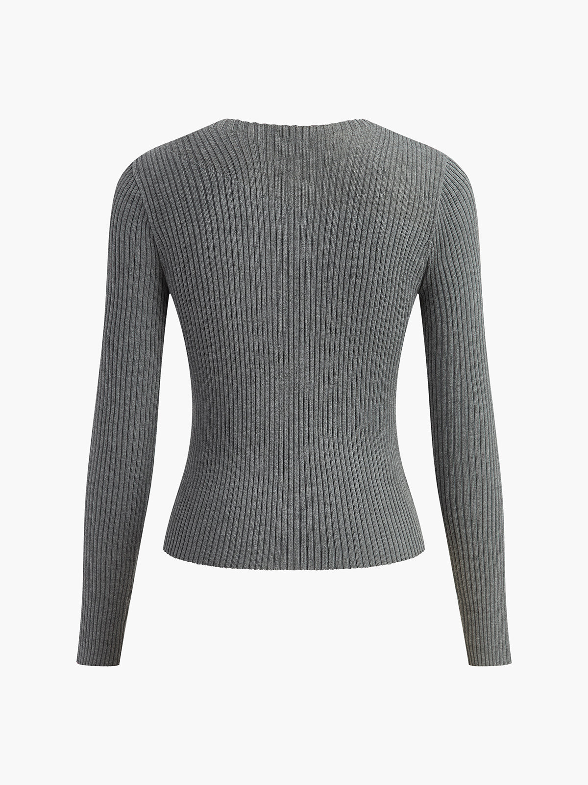 Knit Ribbed Crew Neck Asymmetric Top Women's Casual Fall Fashion