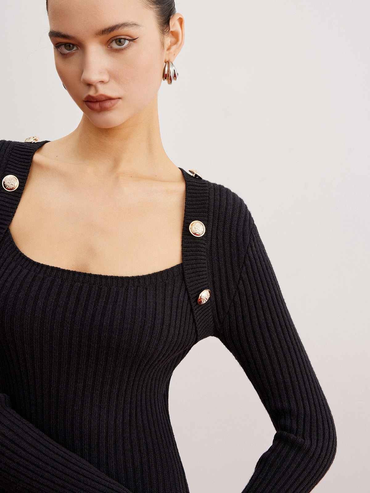 Shrug Ribbed Slim Sweater Dress - Cozy Winter Knitwear Essentials