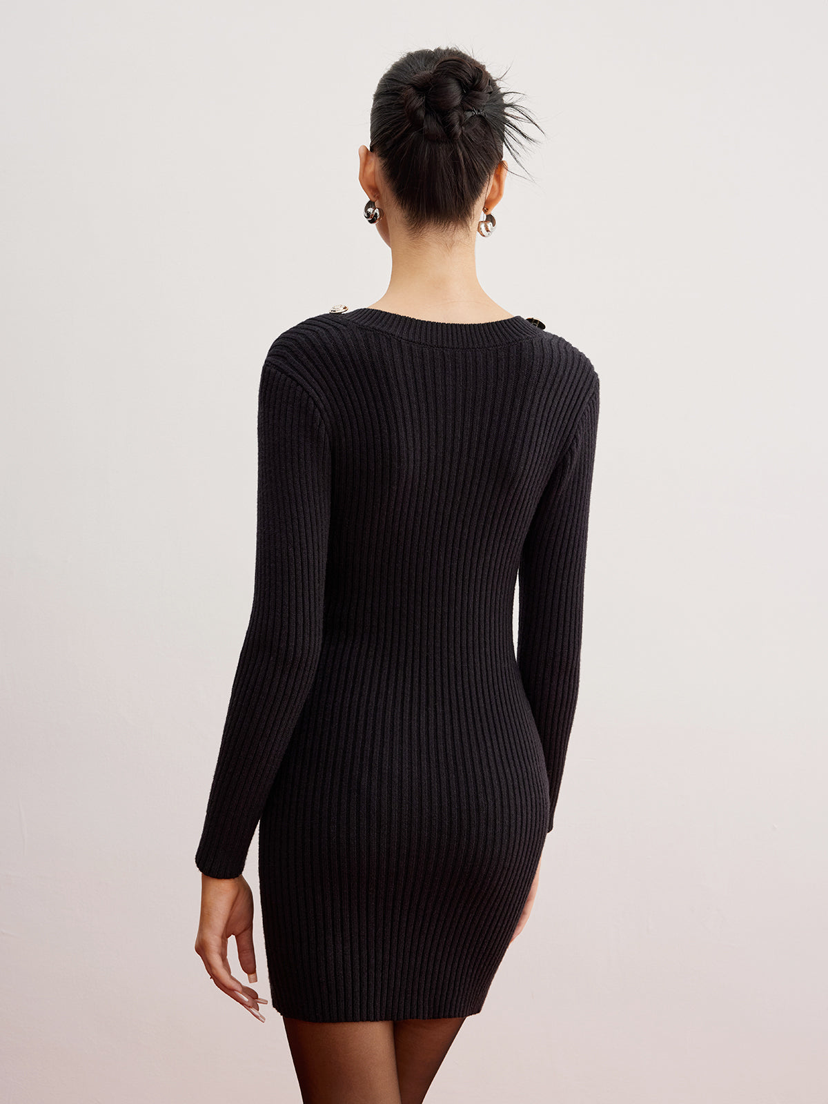 Shrug Ribbed Slim Sweater Dress - Cozy Winter Knitwear Essentials