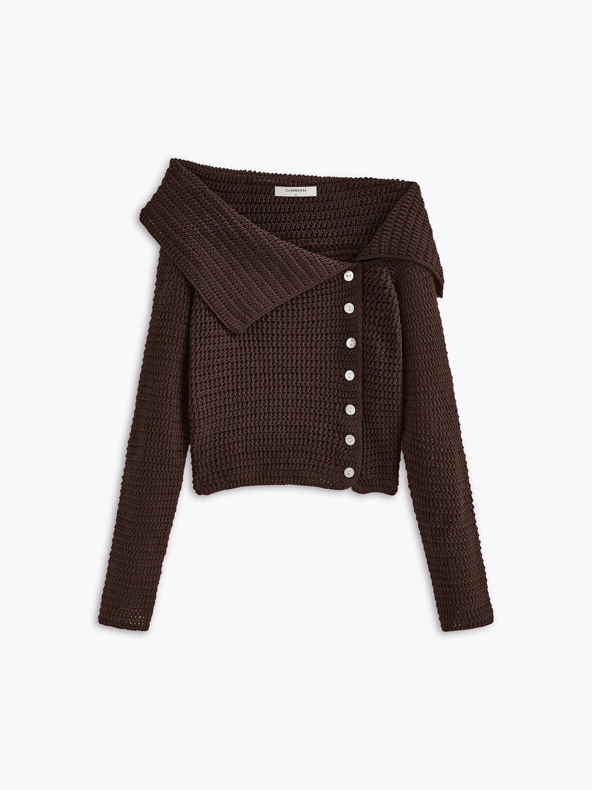 Asymmetrical Breasted Knit Top for Women Casual Wear