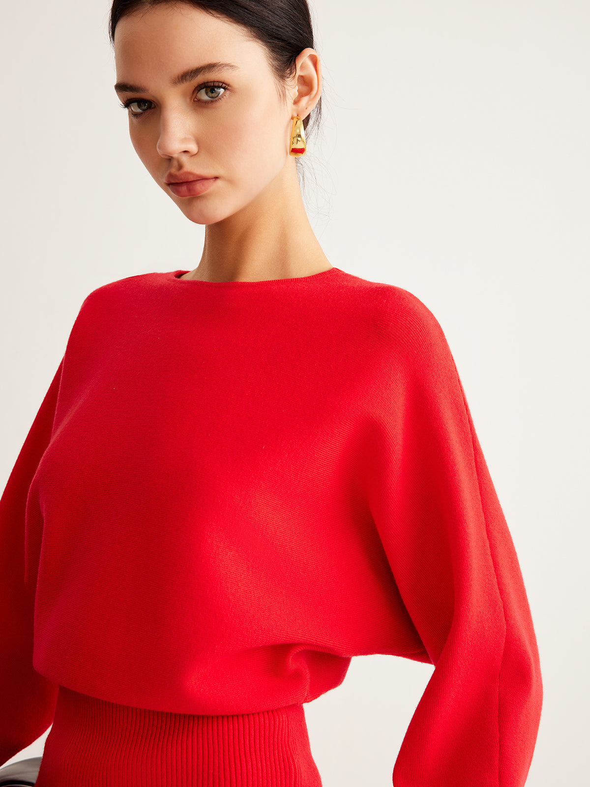 Leg-Of Mutton Cinched Sweater for Women Stylish Winter Wear