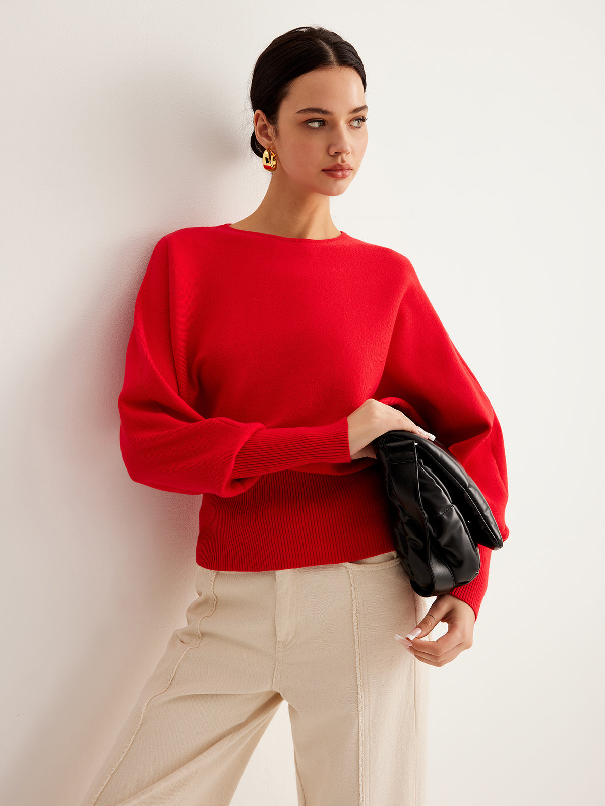 Leg-Of Mutton Cinched Sweater for Women Stylish Winter Wear