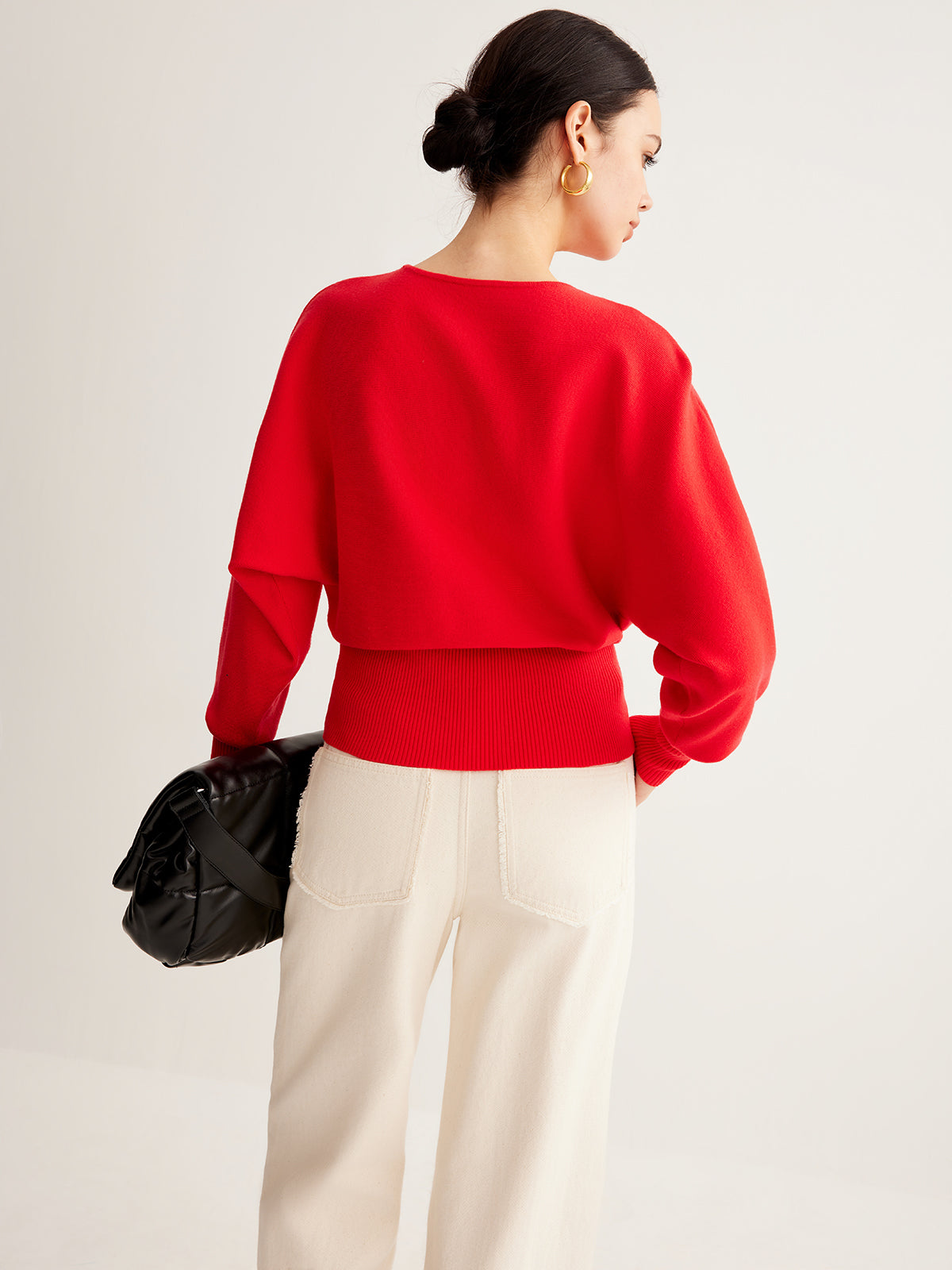 Leg-Of Mutton Cinched Sweater for Women Stylish Winter Wear