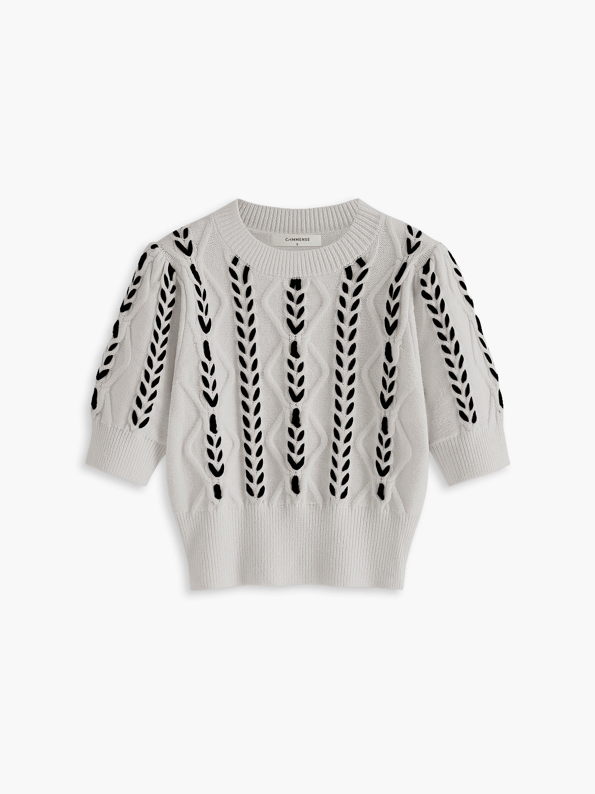 Contrast Binding Cable Knit Top Women's Sweater Winter Fashion