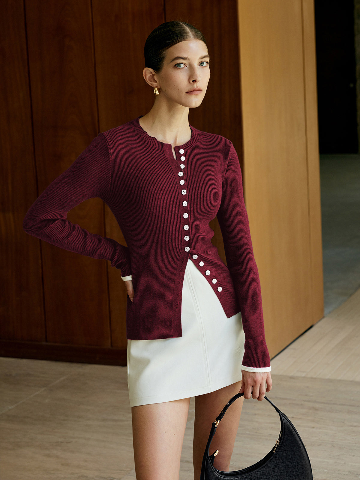 Plain Button Knit Cardigan Cozy Lightweight Sweater Jacket