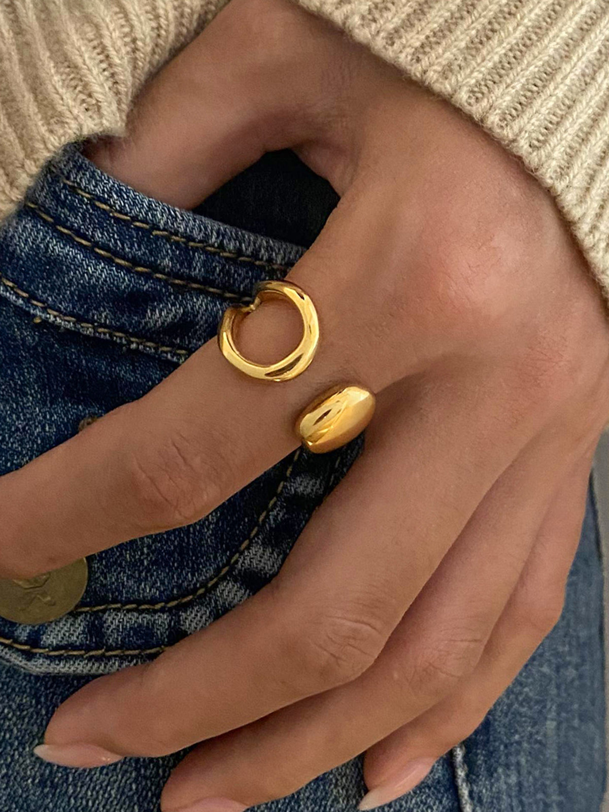 Cutout Open Ring Adjustable Modern Jewelry for Women