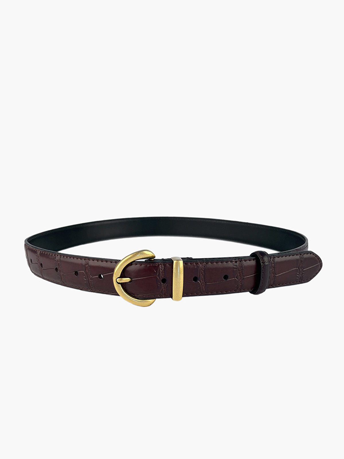 Vintage Crocodile Pattern Buckle Belt for Casual Wear