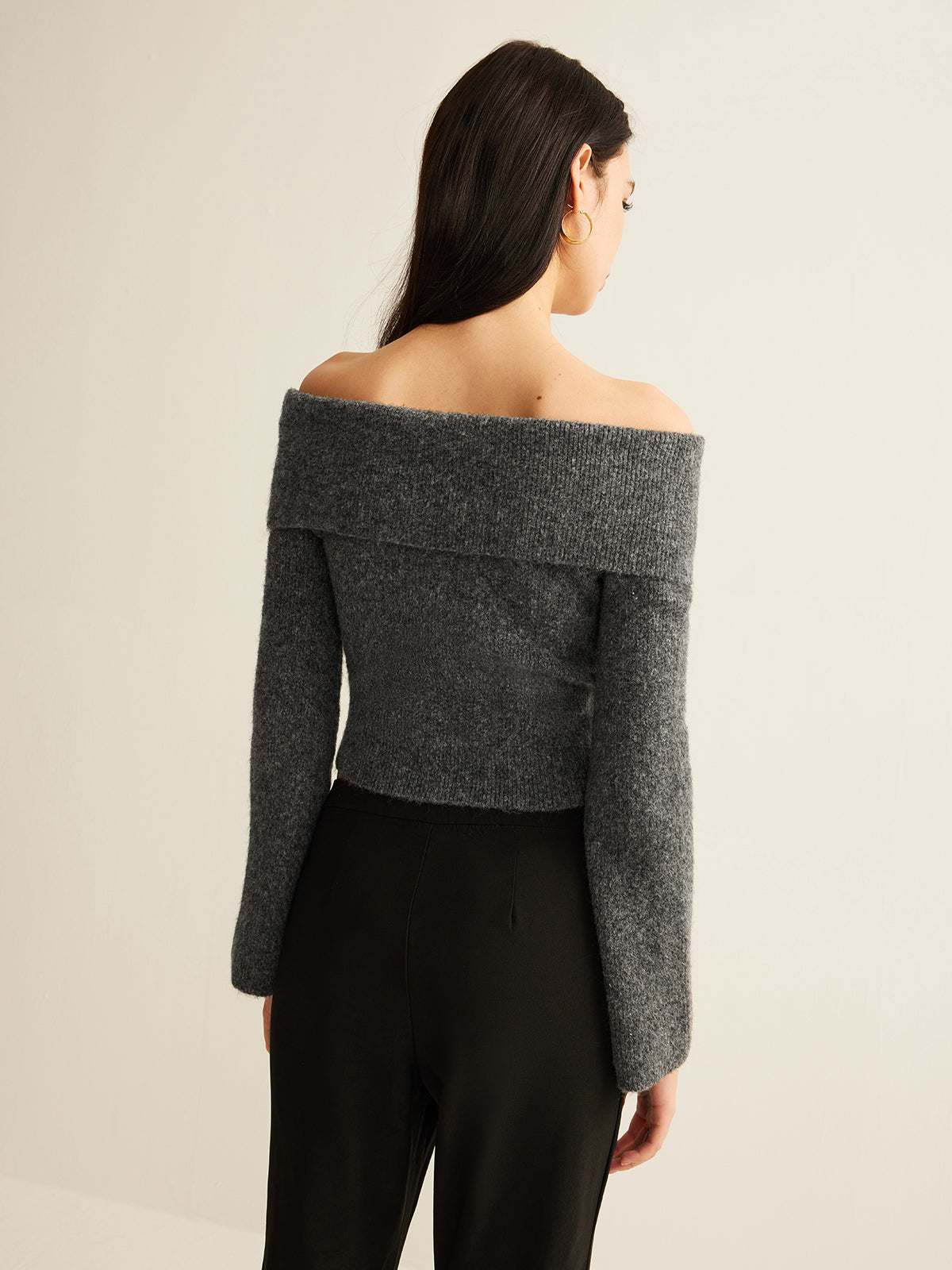 Off-Shoulder Crop Knit Top for Women Casual Summer Wear