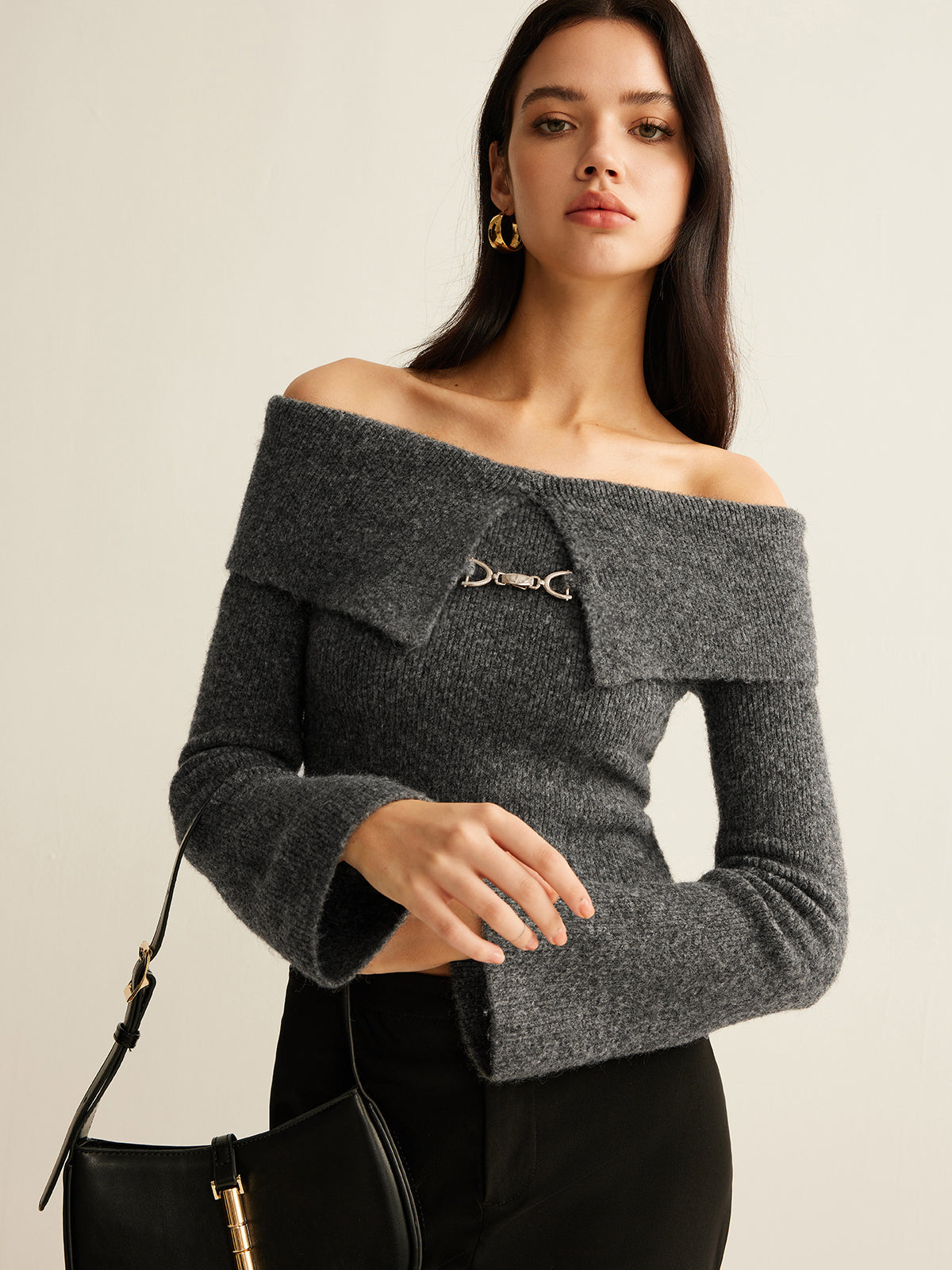 Off-Shoulder Crop Knit Top for Women Casual Summer Wear