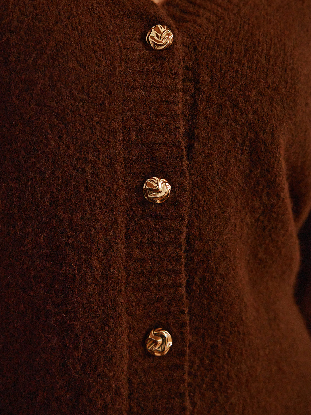 Wool-Blend Metal-Button Belted Cardigan with Pockets and Shawl Collar