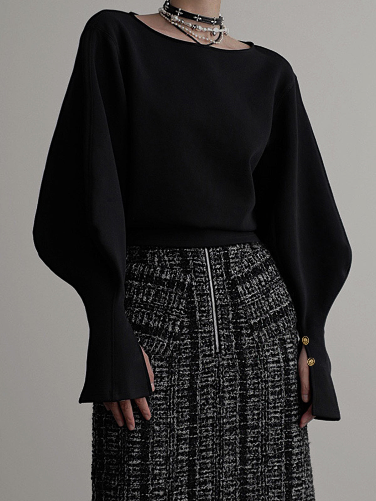 Bell Sleeve Cinched Sweatshirt for Women Casual Fit Comfort