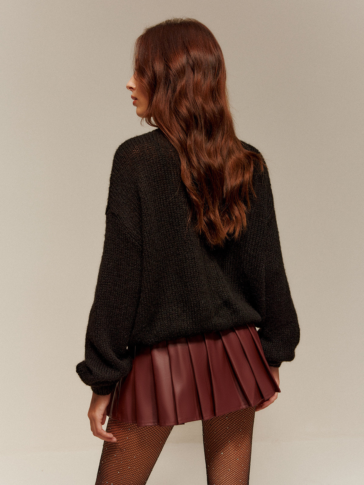 Rhinestone-Decor Cozy Sweater for Stylish Winter Comfort
