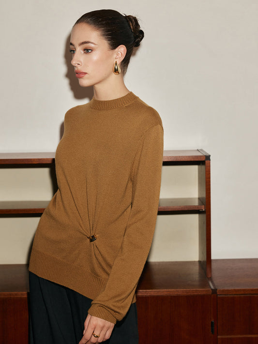 Wool-Blend Metal Knotted Sweater for Women | Cozy Winter Fashion