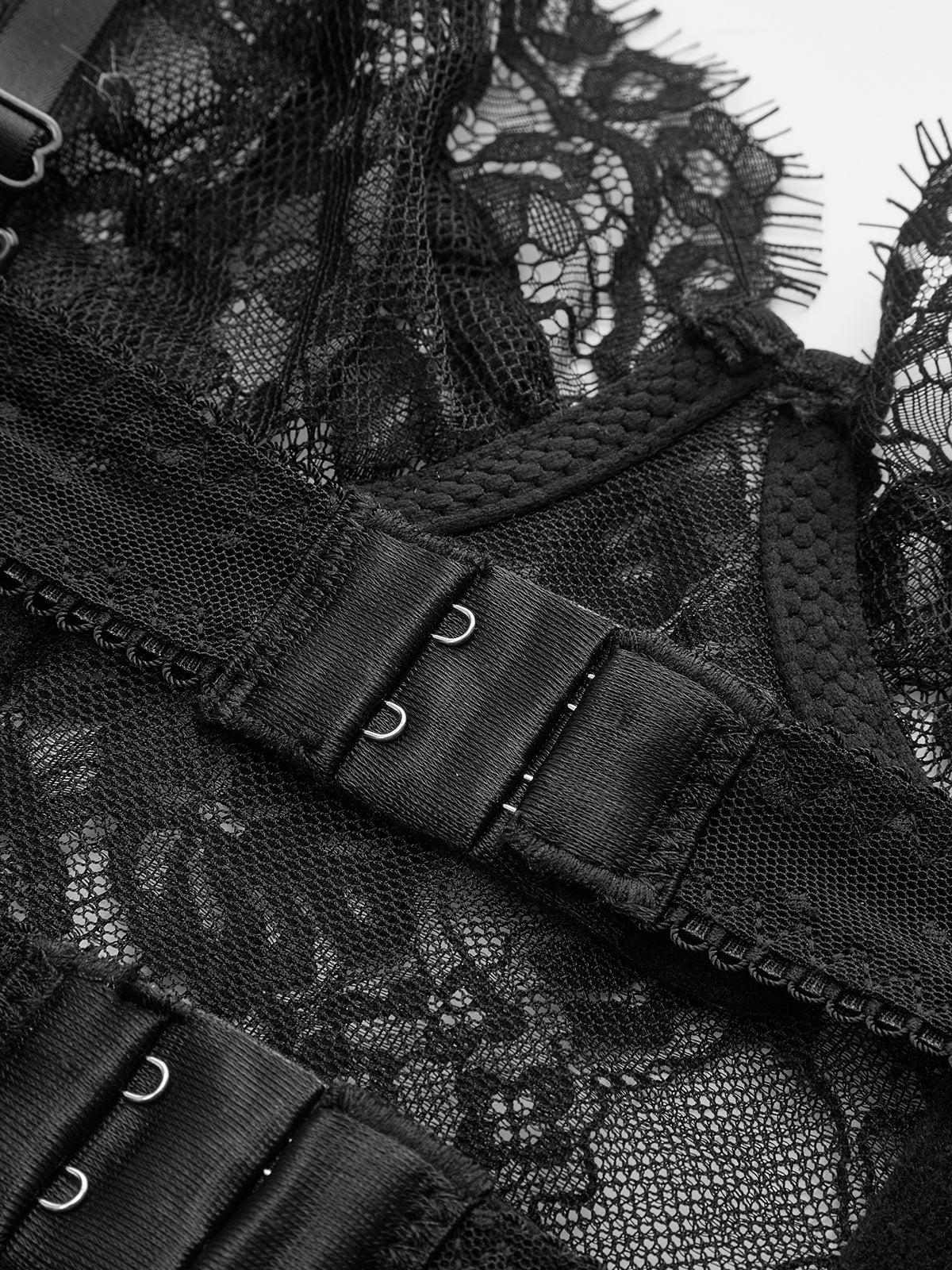 Sheer Lace Crop Corset - Romantic Floral Trim Lingerie Top