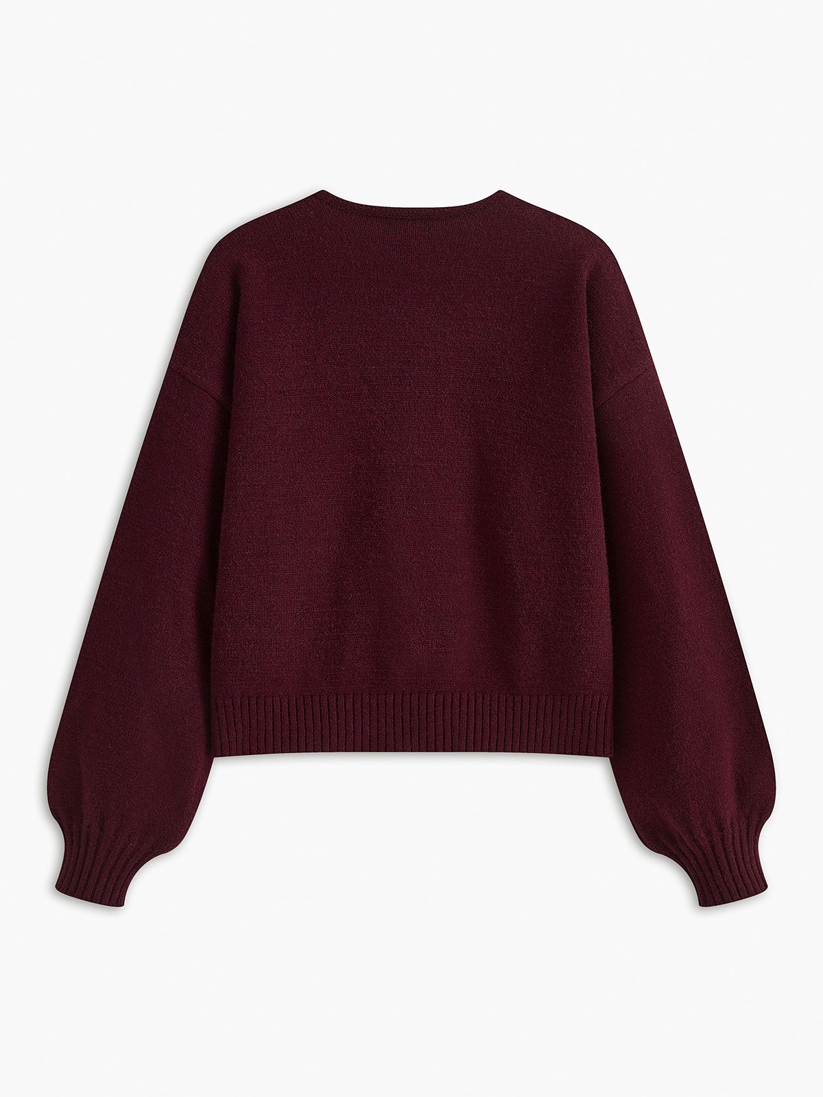 Velvet-Bow Lantern Sleeve Sweater Elegant Casual Fall Fashion