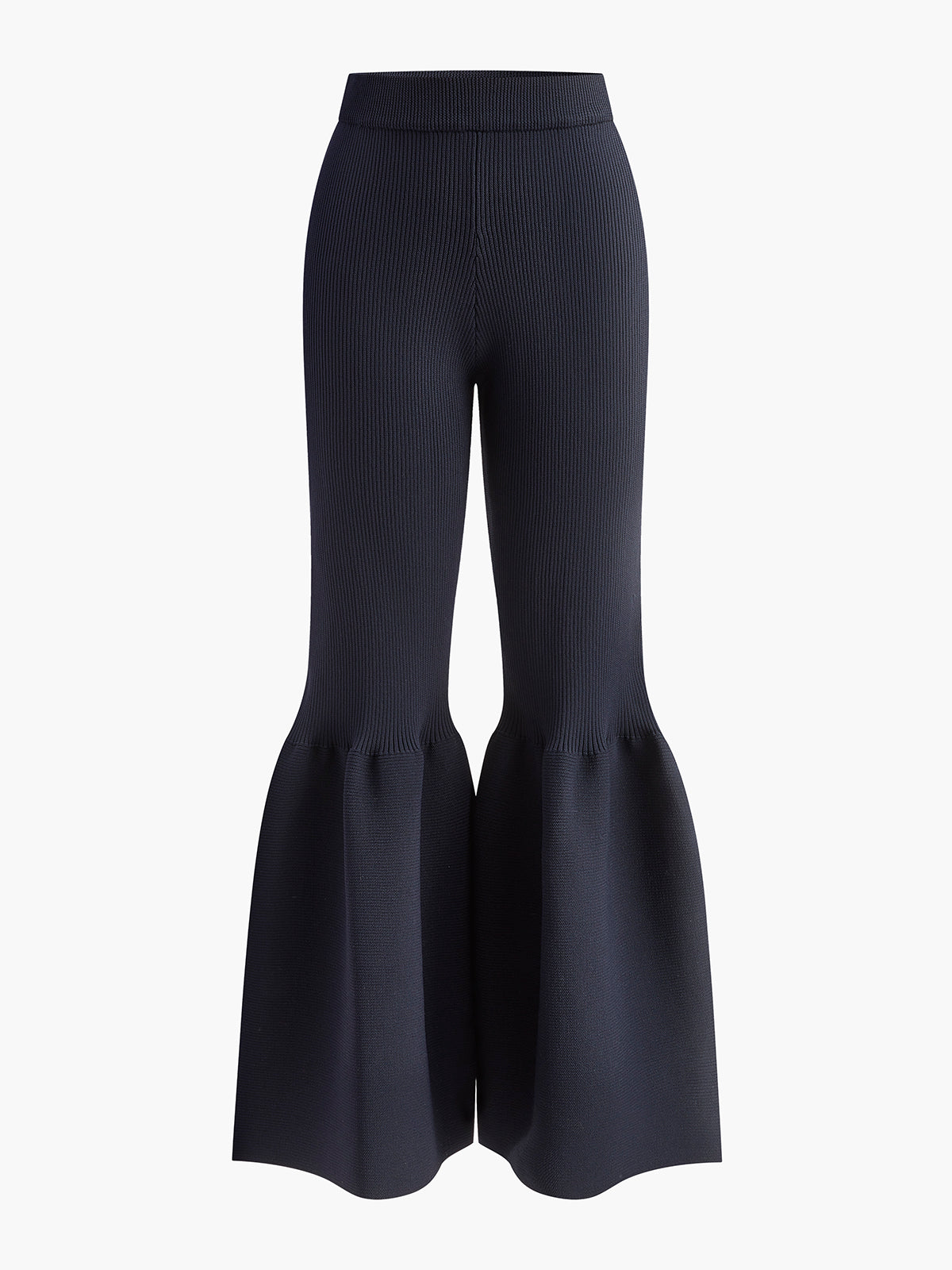 Mid-Waist Ruffle Sweater Pants for Women Comfort Fit