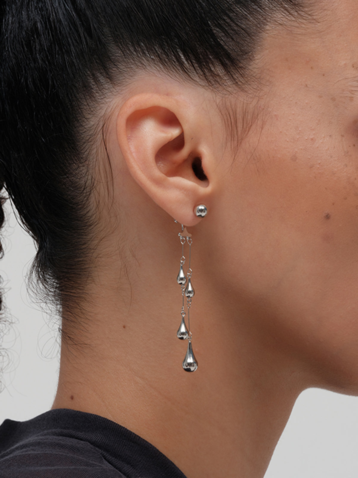 Water Drop Tassel Stud Earrings Elegant Women's Fashion Accessories