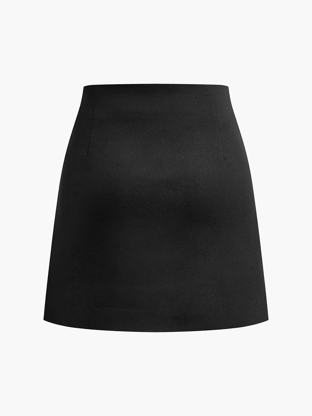 Metal-Decor Zipper Mini Skirt Trendy High-Waist Party Apparel