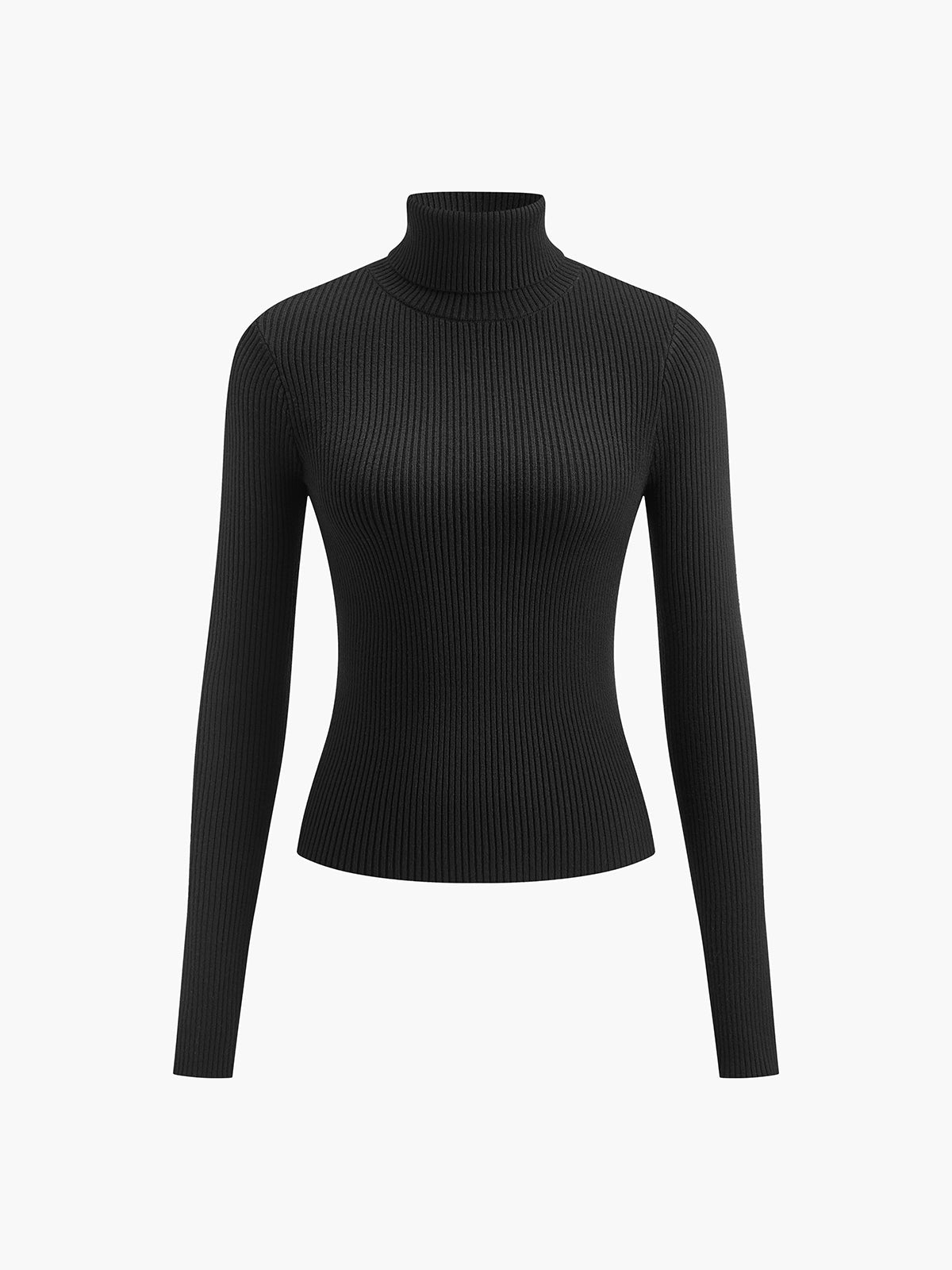 Minimalist Turtleneck Slim Knit Top for Women - Versatile Winter Apparel